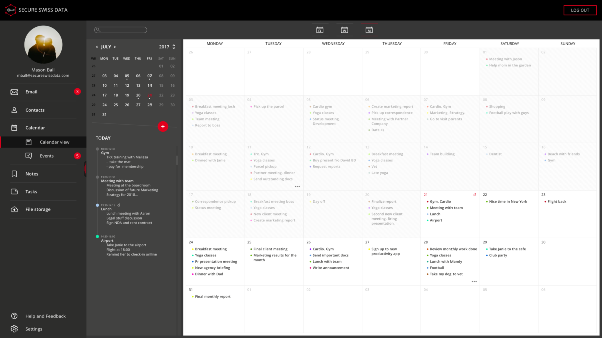 Encrypted Calendar and Scheduling Productivity Suite Secure Swiss Data